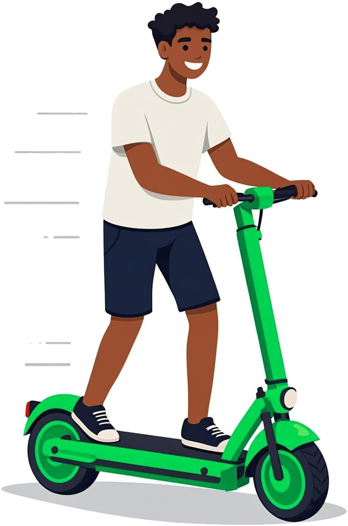Pessoa andando de patinete elétrico JetMovi